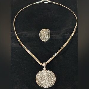 Elegant Sterling Silver 925 Necklace and Ring Set